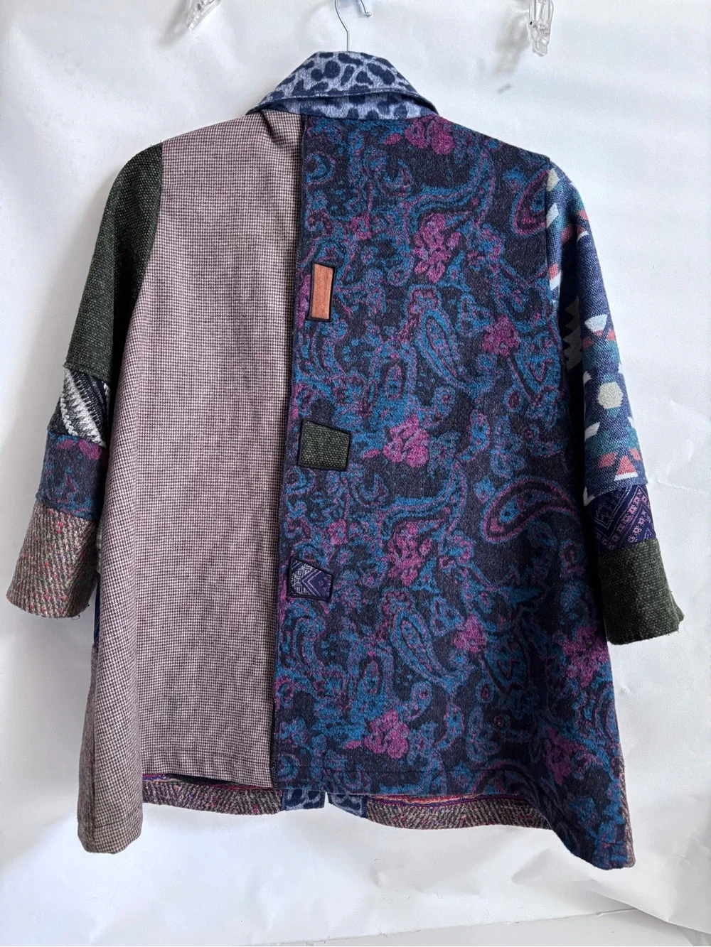 Ali Miled Patchwork Cotton / Poly Blend Jacket Peacoat Sz XL - Picture 6 of 10